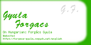 gyula forgacs business card